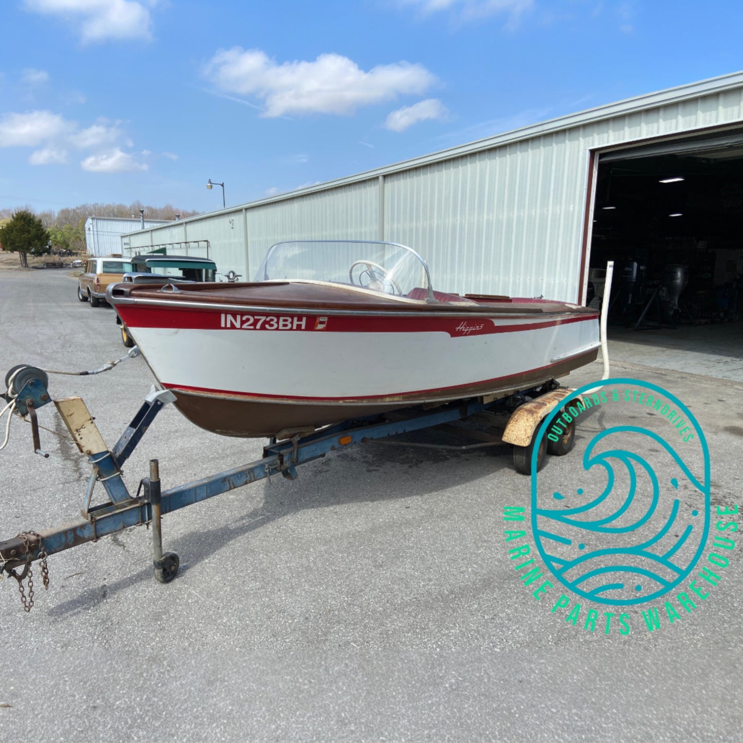 1954 HIggins 17' Runabout Boat
