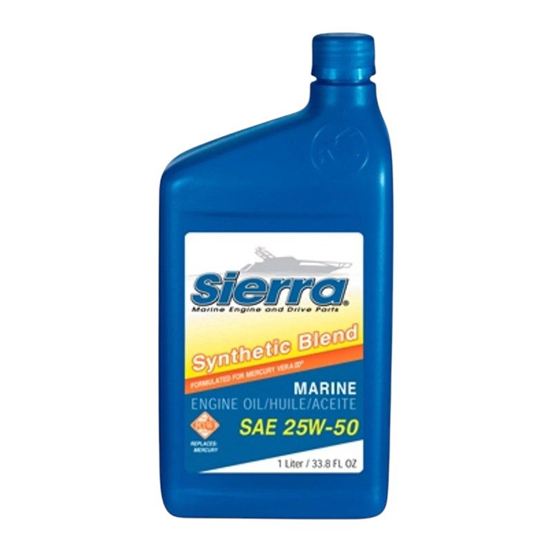 New _ OEM Sierra 25W-50 FC-W Semi-Synthetic Marine Outboard Engine Oil Part #18-9552-3