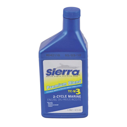 New _ OEM Sierra Premium Blue TC-W3 2-Cycle Outboard Oil Part # 18-9500-1