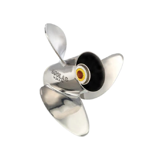 New 40-50 HP Solas Saturn Stainless Propeller 4 Stroke, 3 14 Hub, 13 Tooth Spline