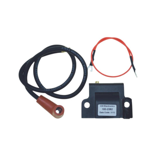 New CDI / Johnson & Evinrude 1968-1972 Ignition Coil 3/4 Cyl. Includes: Plug Wire 55-125 HP OEM # 183-2382