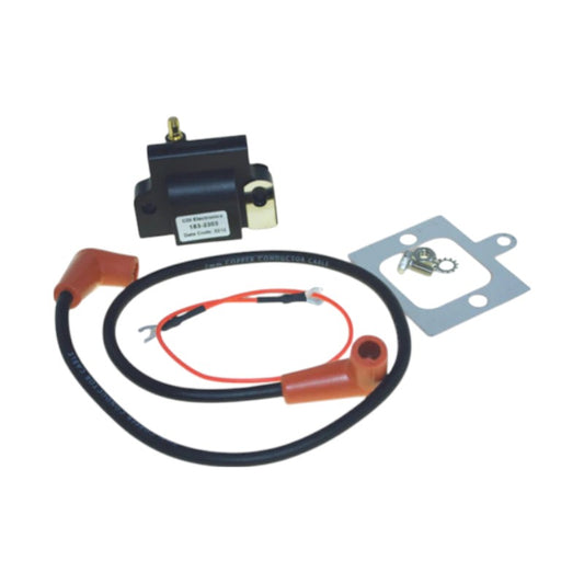 New CDI / Johnson & Evinrude 1972-1978 Ignition Coil 3/6 Cyl. Cross Flow Engines, Screw Terminal Power Pack. Includes: Plug Wire and Hardware OEM # 183-2303