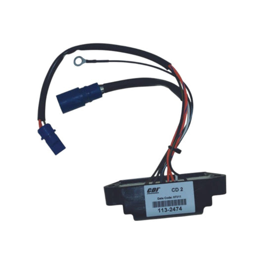 New CDI  Johnson & Evinrude 1983-1984 Power Pack 2 Cyl. Comm Engines, 5800 RPM Limit 8-55 HP OEM # 763790
