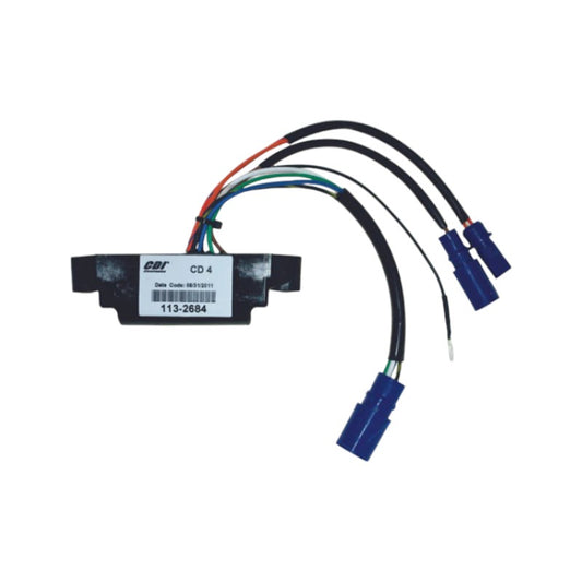 New CDI  Johnson & Evinrude 1984 Power Pack 4 Cyl. Cross Flow Engines, 5700 RPM Limit 100 HP OEM # 113-2684