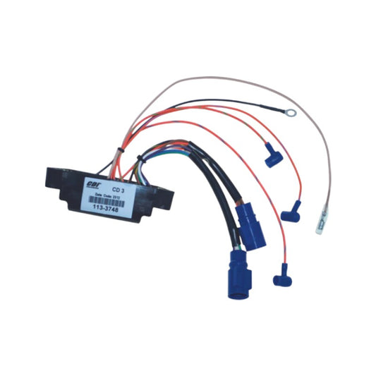 New CDI  Johnson & Evinrude 1989-1998 Power Pack 3 Cyl. Uses 4 Wire Timer Base w S.L.O.W., 6700 RPM Limit 60-70 HP OEM # 113-3748