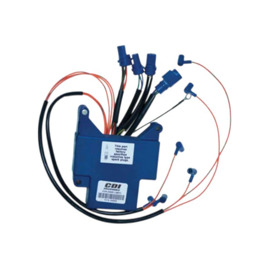 New CDI / Johnson & Evinrude 1989 -1992 Power Pack 6 Cyl. Cross Flow Engines, w/ Quick Start & S.L.O.W., 5800 RPM Limit 150-175 HP OEM # 113-3865