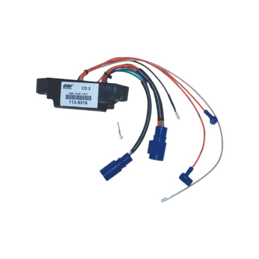 New CDI  Johnson & Evinrude 1992-2005 Power Pack 2 Cyl. 2 Stroke Engines Using a 3 Wire Timer Base, w S.L.O.W., 6700 RPM Limit 35-50 HP OEM # 113-5316