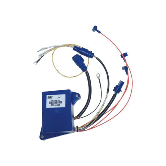 New CDI  Johnson & Evinrude 1993-2001 Power Pack 3 Cyl. Loop Charged Engines, 5 Wire Timer Base w Quick Start & S.L.O.W., 6700 RPM Limit 25-70 HP OEM # 113-4808