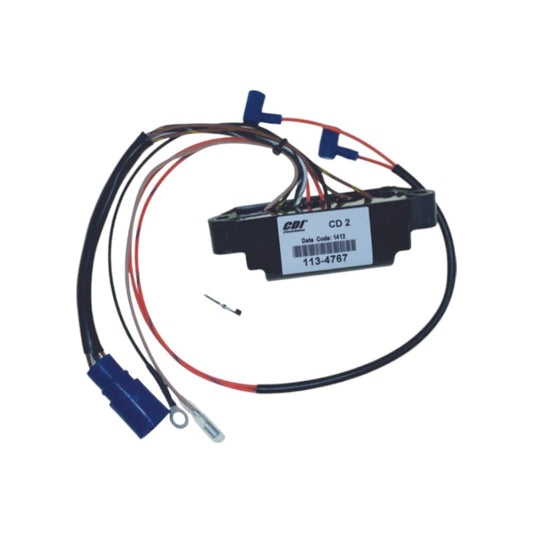 New CDI  Johnson & Evinrude 1993-2005 Power Pack 2 Cyl. Uses 2 Wire Timer Base w S.L.O.W., 6100 RPM Limit 18-50 HP OEM # 113-4767