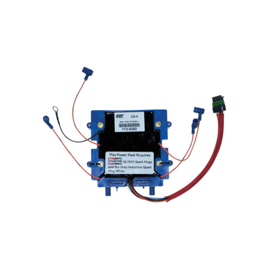 New CDI / Johnson & Evinrude 1995-2006 Power Pack 4 Cyl. 60 Degree Engines, w/ Quick Start & S.L.O.W., 6400 RPM Limit 80-115 HP OEM # 113-6292