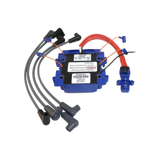 New CDI  Johnson & Evinrude 1995-2006 Power Pack Kit 4 Cyl. 60 Degree Engines, w Quick Start & S.L.O.W., 6400 RPM Limit 80-115 HP OEM # 113-6292K 1